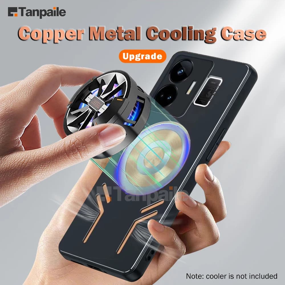 Magnetic Cooling Case For Realme GT NEO5 3 2 2T GT2 Explorer Master Neo Shockproof Copper Metal Heat Dissipation Cover