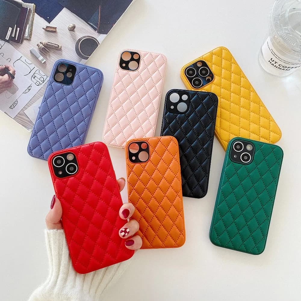 Solid Color Leather Phone Case for iPhone 16 15 14 Plus 13 12 11 Pro Max with Back Protective Cover