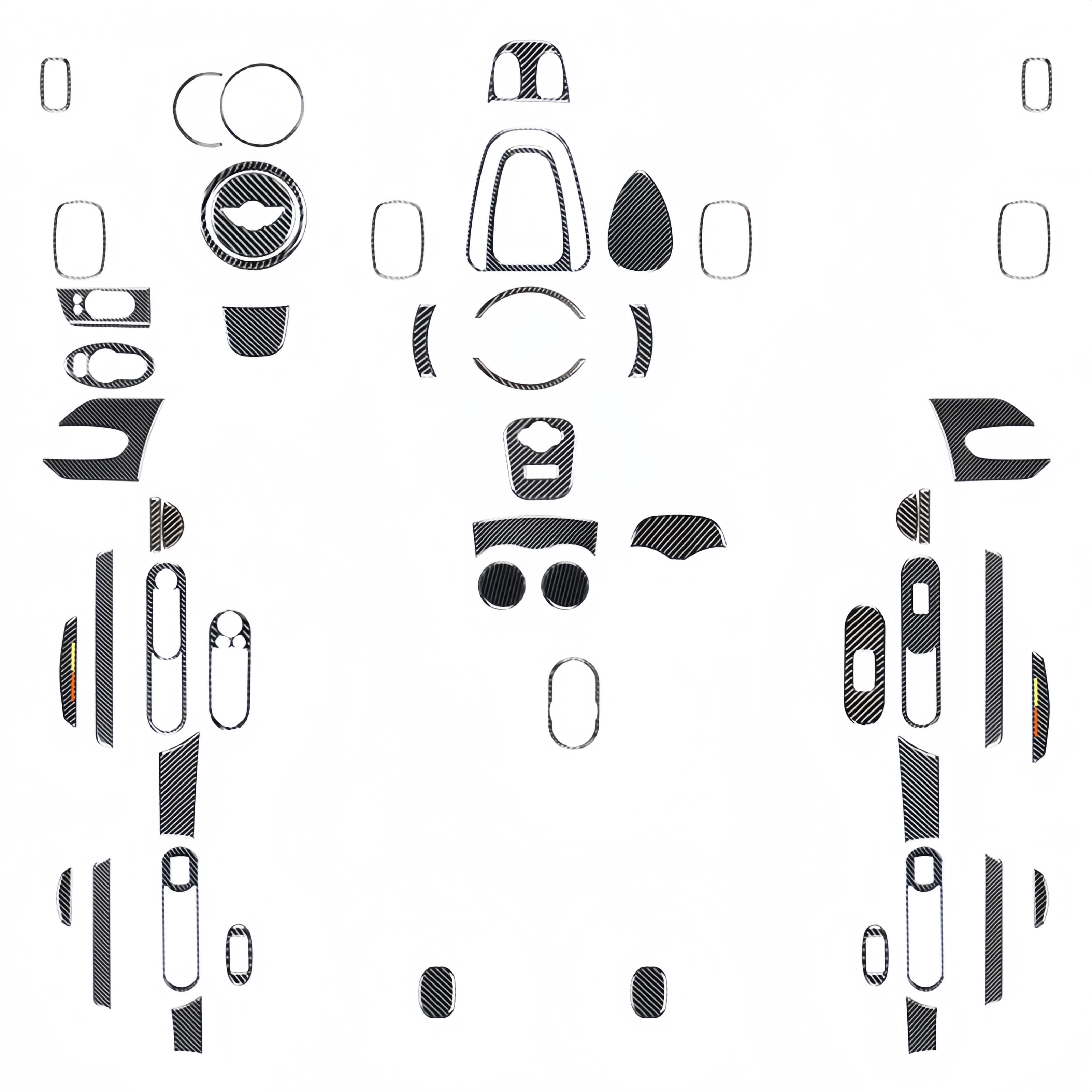 For Mini Cooper F60 Countryman Carbon Fiber Car Steering Wheel Air Outlet Window Lift Dashboard Panel Trim Stickers Accessories