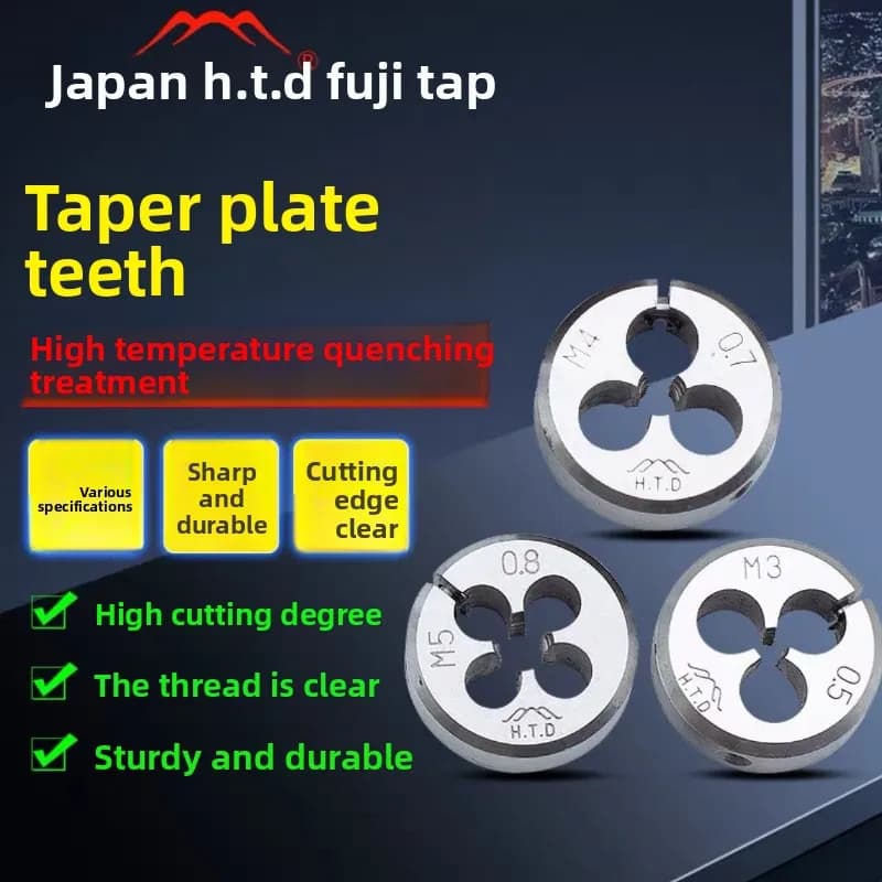 HTD Fuji Imported Adjustable Metric Round Die M2 M3 M4 M5 M6 M8 M10 M12 High - Quality Precision Tool for Thread Cutting