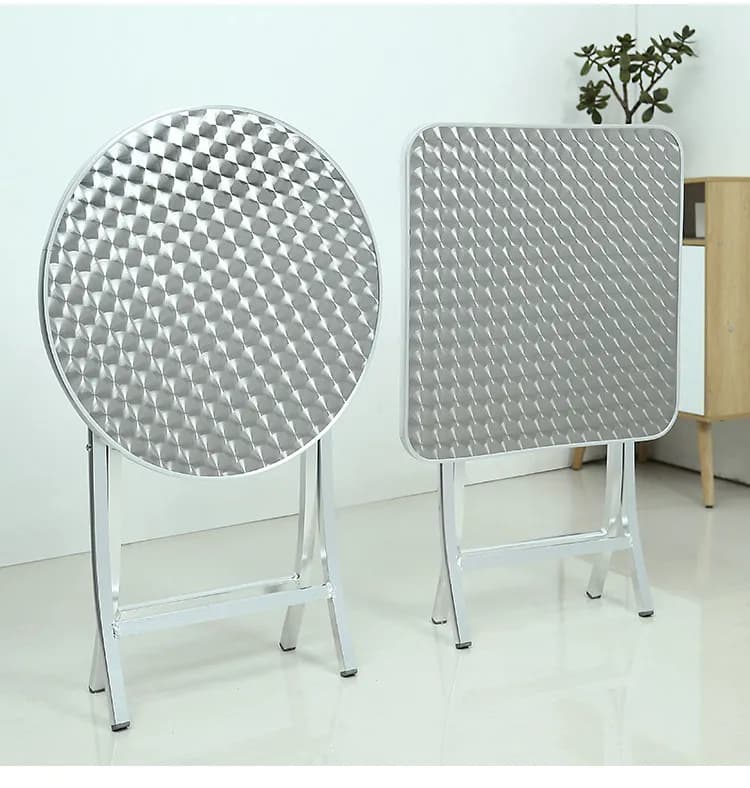 Hxl stainless steel dining table aluminum alloy table square foldable table