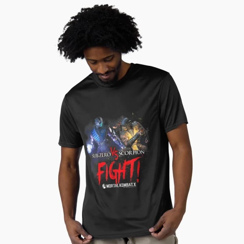 Vintage 90's Mortal Kombat X Fight Gift tee for gamer 100% cotton printed Men's Short Sleeve Graphic T-Shirt All size tops S-6XL