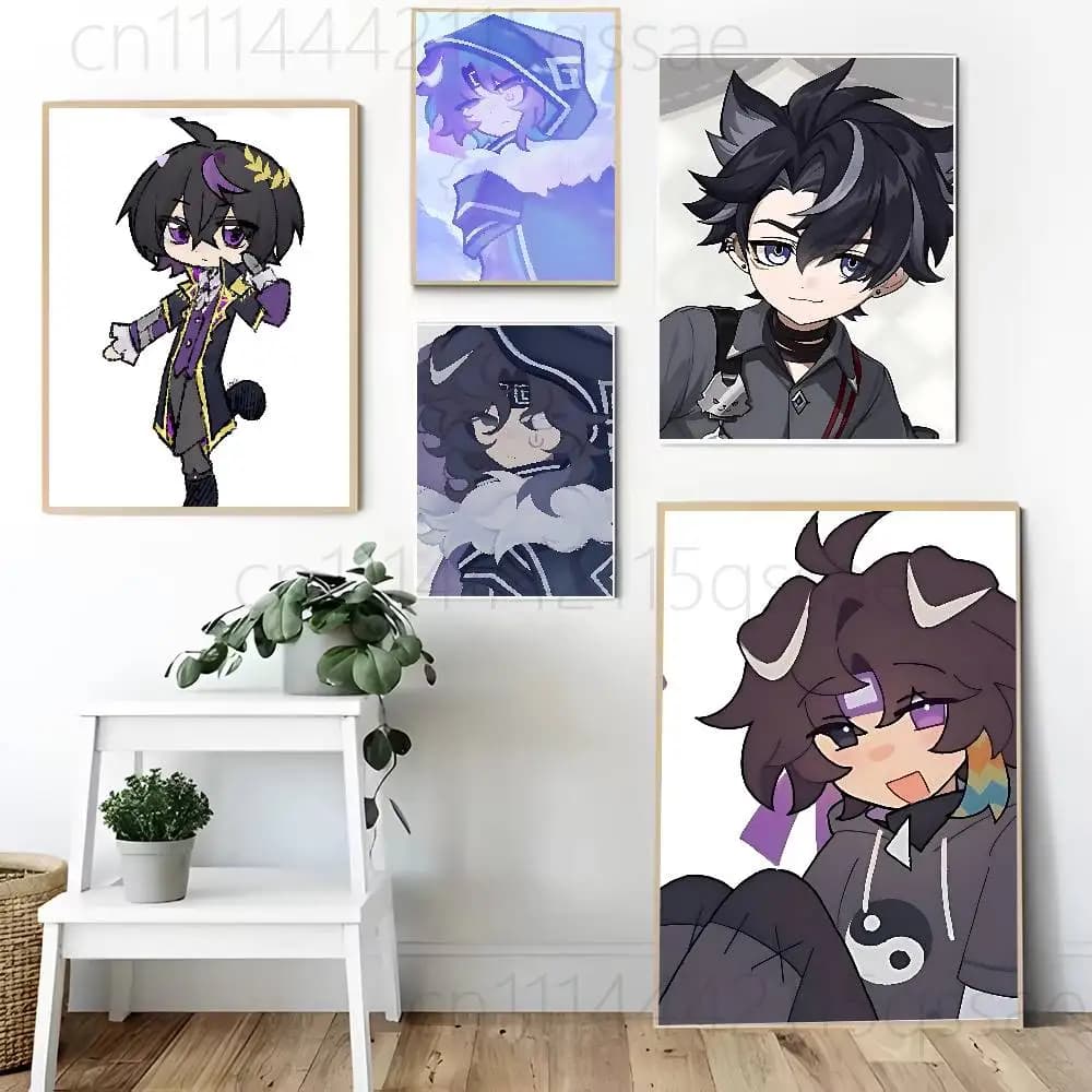 W-Wifie Cartoon Anime Poster Prints For Bedroom Living Room Canvas Painting Wall Art Home Decor
