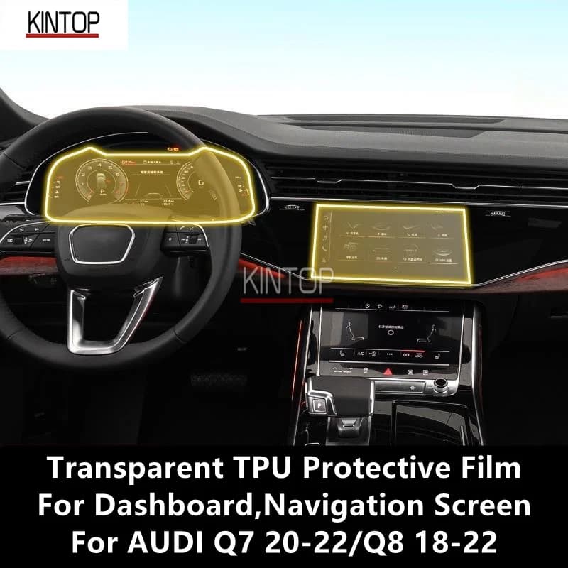 For AUDI Q7 20-22/Q8 18-22 Dashboard,Navigation Screen Transparent TPU Protective Film Anti-scratch Repair Film AccessoriesRefit