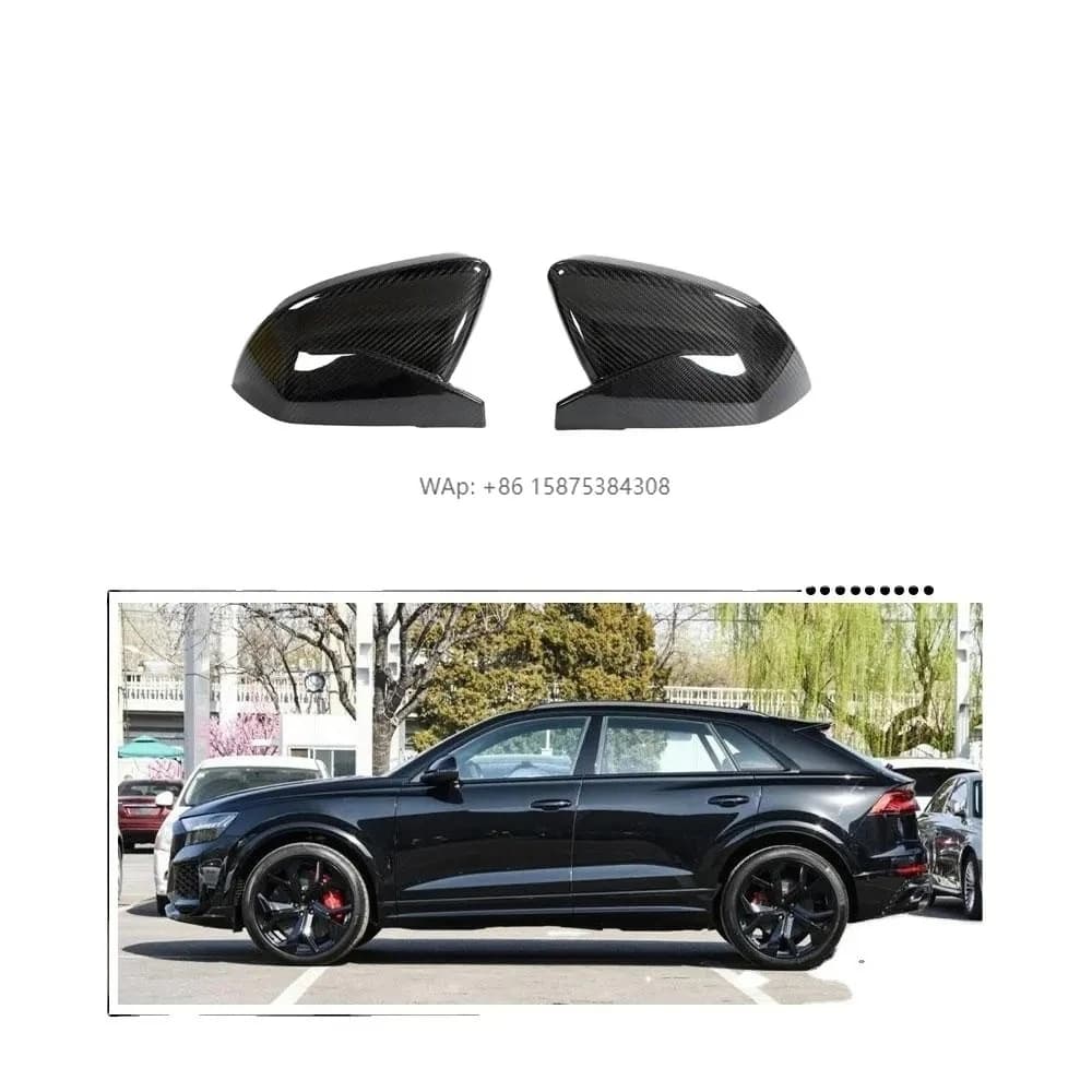 Pair Dry Pure Carbon Fiber Side Mirror Cover Rearview Mirror Cap forRS Q8 4 Door 2021