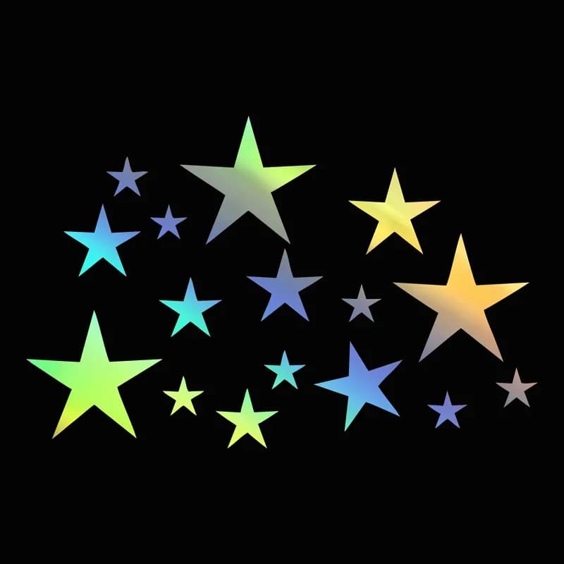 20X13CM Stars Vinyl Car Sticker Waterproof Sun Protection Decal for Body Bumper Rear Window Multi-Color Auto Decoration