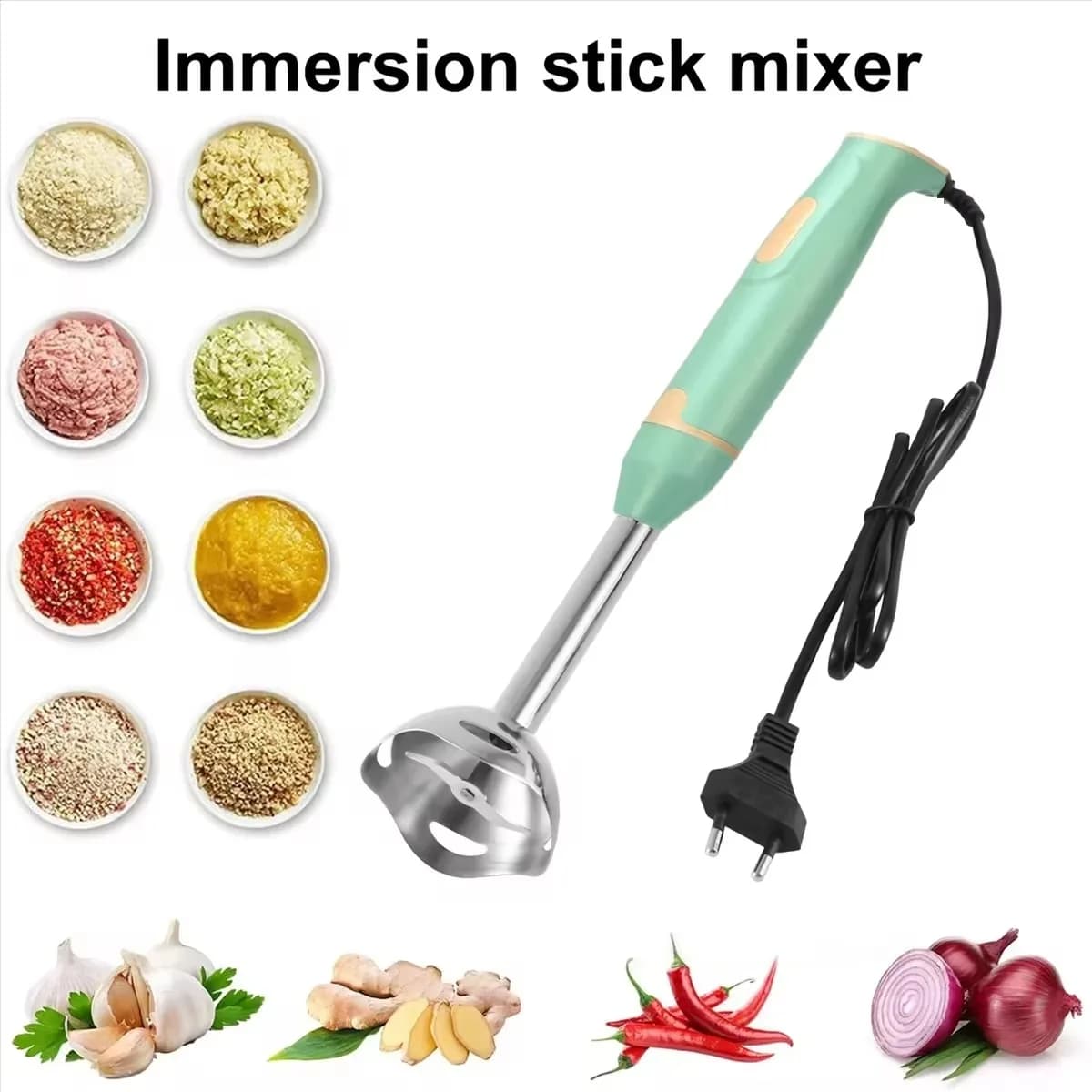 {best}Immersion Hand Stick Blender Electric Food Stick Mixer For Meat Smoothies Sauces For Smoothies Sauces Baby Food Soups
