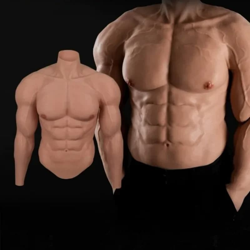 Muscle clothing silicone, simulated chest muscle props