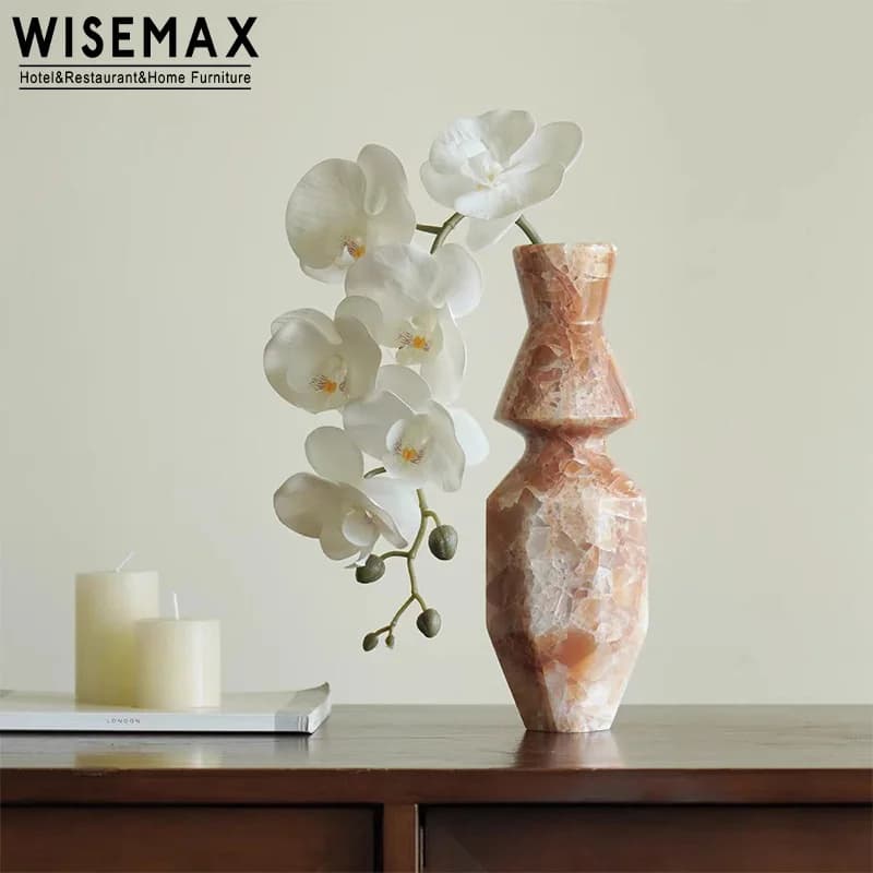 WISEMAX FURNITURE Modern Creative Home Decor Marble Decoration Accessories Unique Table Flower Vase for Living Room