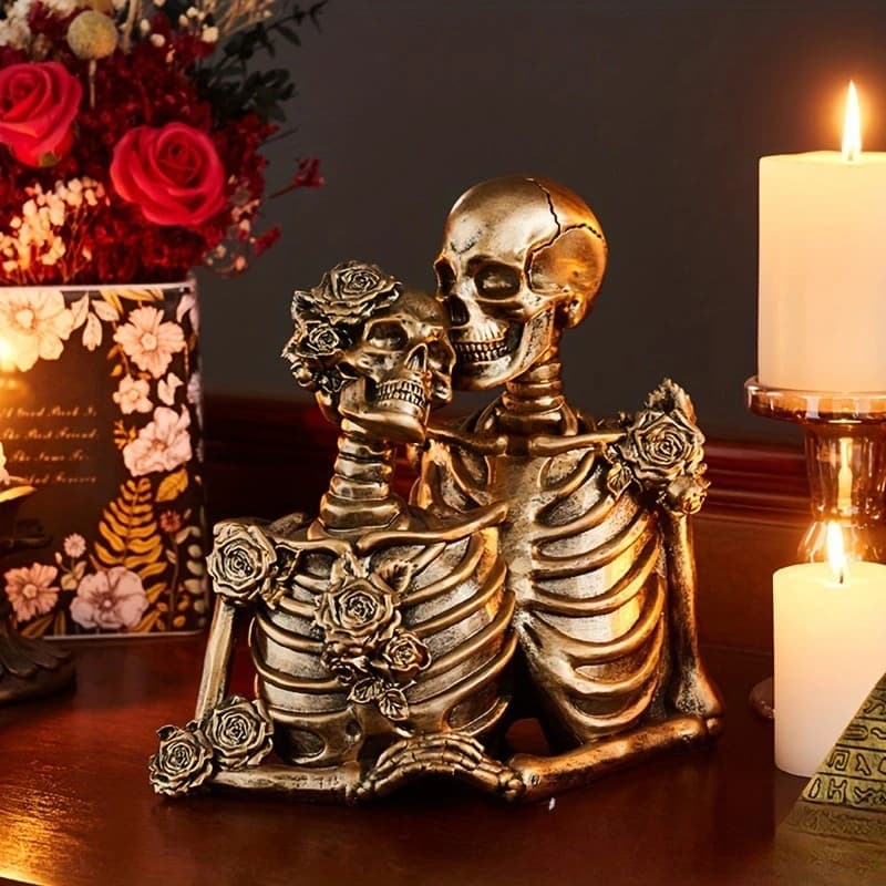 Creative and Romantic Skull Resin Decorative Ornaments Home Atmosphere Decorations Handicrafts Halloween Gifts