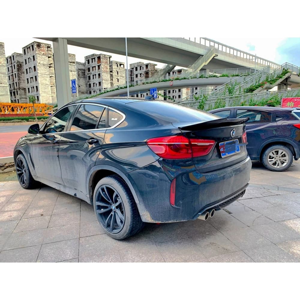For BMW X6 F16&X6M F86 PSM Style Carbon fiber Rear Spoiler Trunk wing 2014-2019 FRP Forged carbon