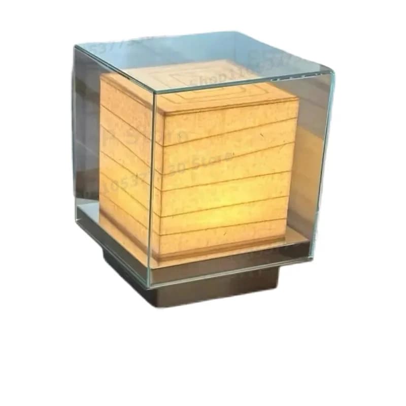 Italian Designer Square Glass Desk Lamp Wireless Charging Bedside Light for Bedroom Small Modern Table Lamp Ji Yutang Style