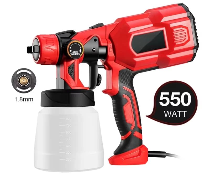 Portable pneumatic high-pressure cordless spray gun with a capacity of 600 ml for automotive painting