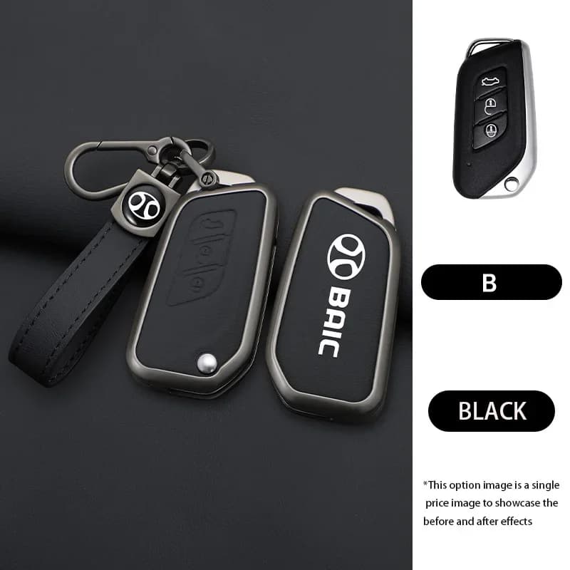 Zinc Alloy Car Key Case Cover Fob For Baic Senova X25 X35 X55 X65 D50 for Changhe Q25 Q35 A6 Auto Accessories Holder Protective