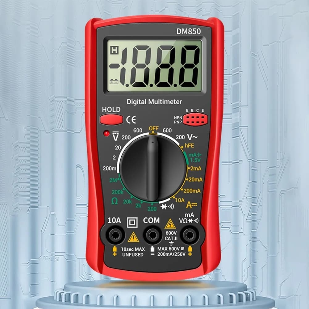 C5 DM850 Digital Multimeter With PVC/brass Test Leads Professional Multimeter AC/DC Votage Tester 1999 Counts Electrician Tools