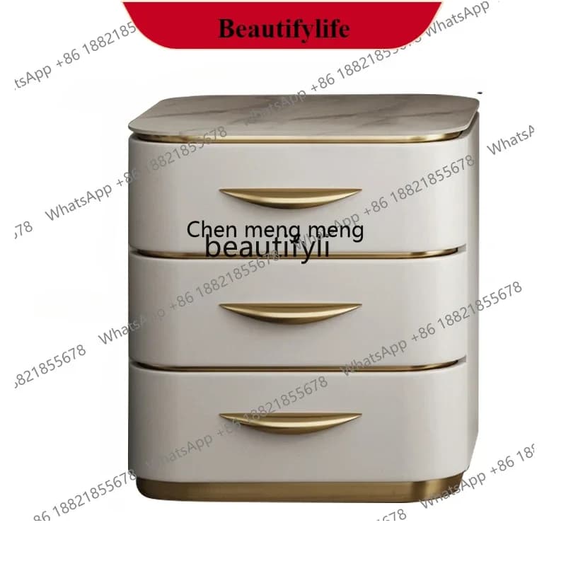 G153 Bedroom Dresser Matching Dressing Table Simple Modern Stone Plate Bedside Storage Storage Cabinet Integrated