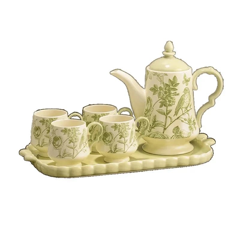 Premium sense retro style, set home light luxury high-end housewarming cup ceramic water set gift box
