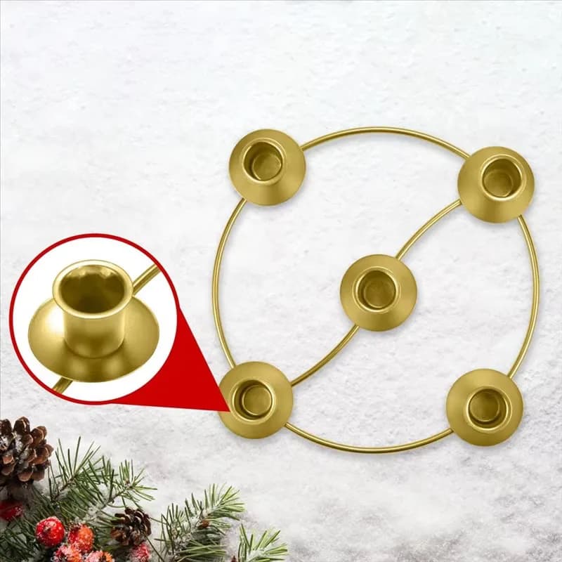1Pcs Round Advent Wreath Candle Holders For 5 Candles For Christmas And Advent Decorations