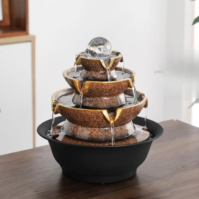 Bafanglai Feng Shui Ball Lucky Feng Shui Wheel Circulating Water Opening House Moving Home Desktop Water Pipeline Ornament