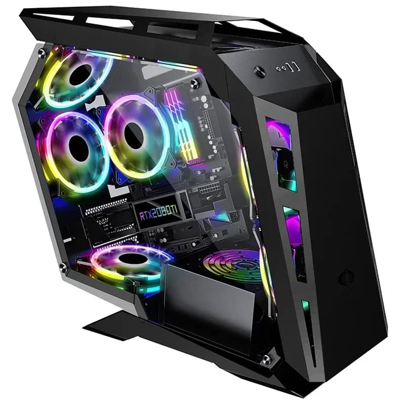 Assemble computer host desktop side transparent beast D900m/D910 special-shaped water-cooled chassis