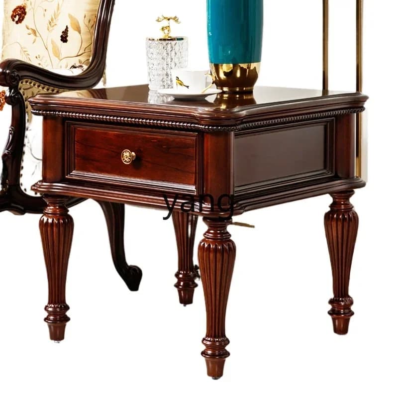LH simple and beautiful bedroom bedside cabinet living room square edge retro cherry wood old locker