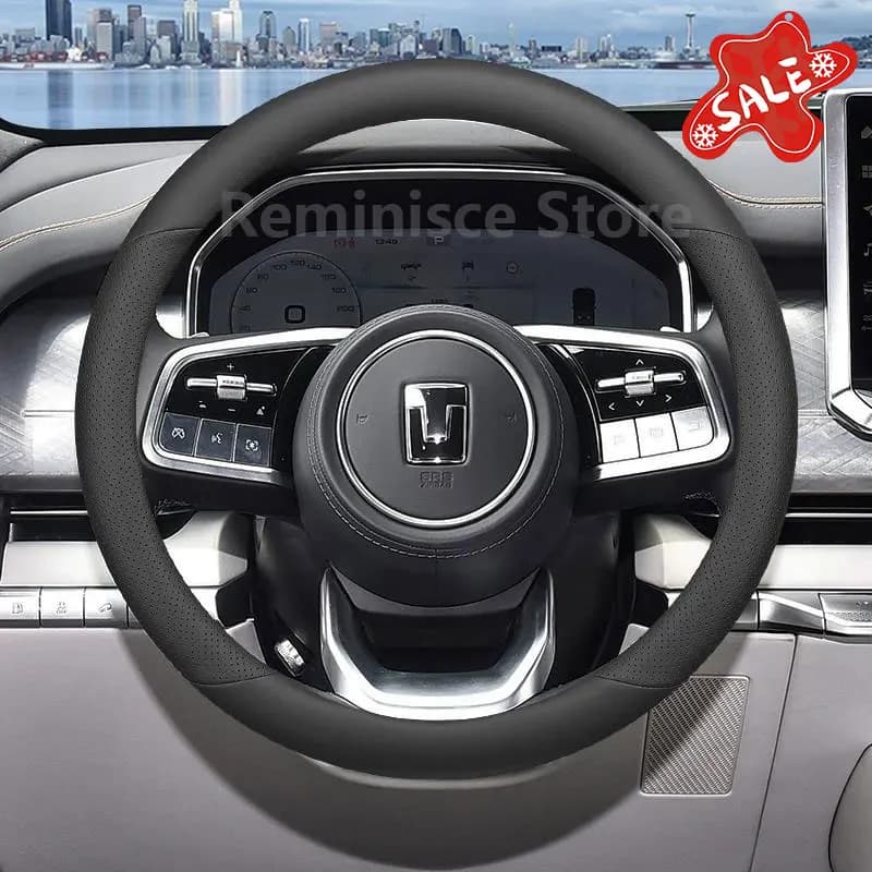 Non-slip Leather Car Steering Wheel Cover For GWM Tank 300 400 500 700 2025 2026 Car Styling Auto Interior TANK 300 Accessories