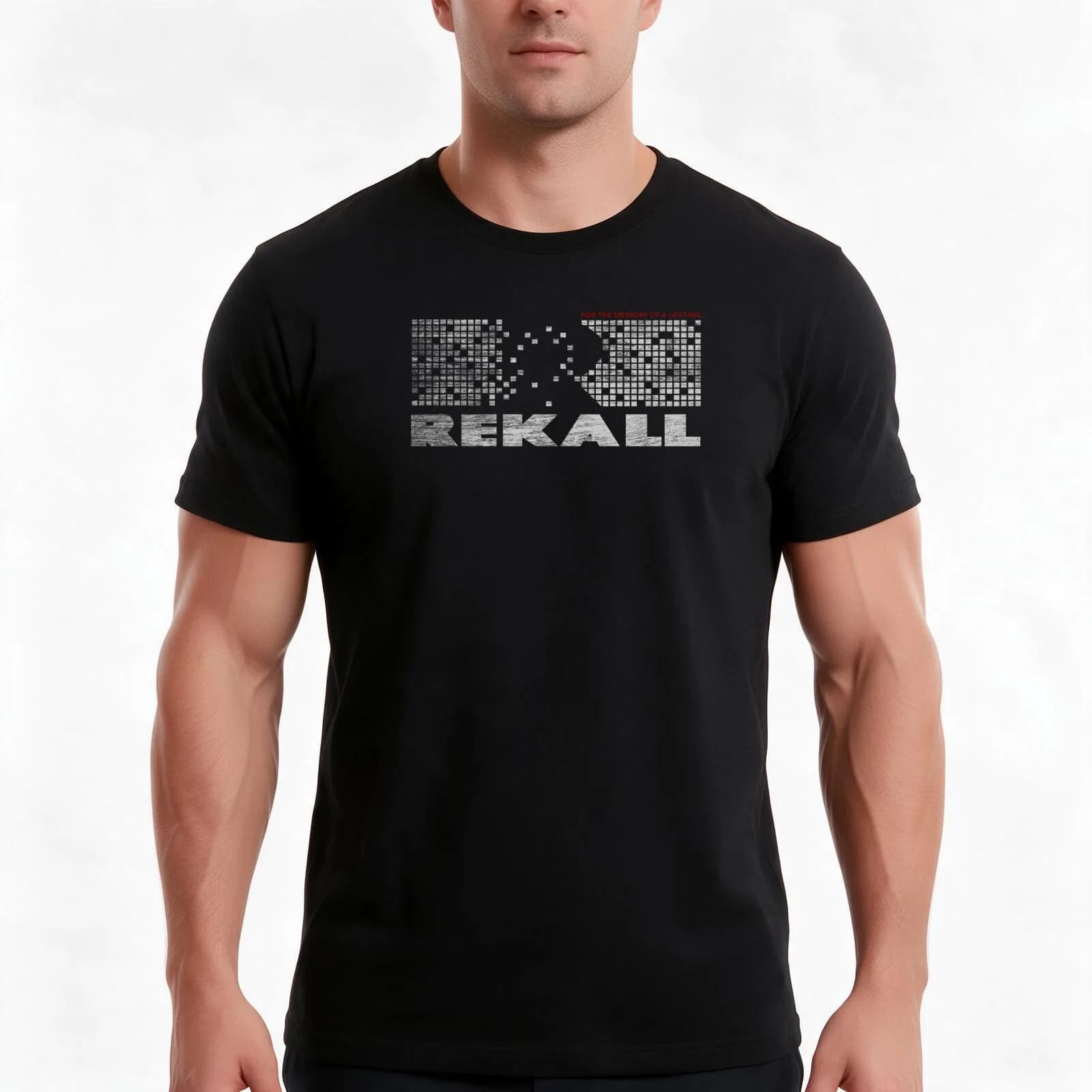 Rekall T-Shirt, Summer Casual Cotton Tee, Oversized Streetwear Tops, Vintage Graphic Print, Loose Fit Short Sleeve, 100% Cotton