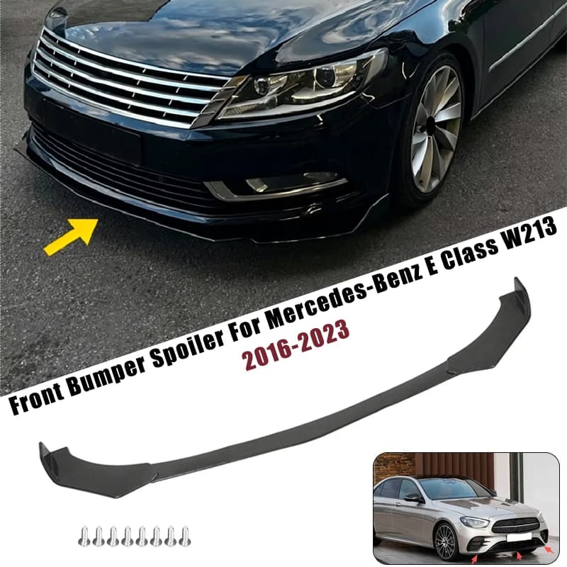 Sport Front Bumper Splitter Spoiler Lip For Mercedes-Benz E Class W213 2016-2023 5Pcs Adjustable Sectional Car Tuning Body Kit