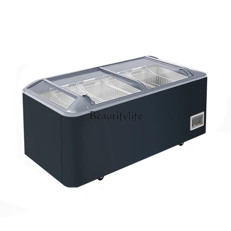 05Supermarket Combination Island Cabinet Commercial Large Capacity Ice Cream Freezing Display Cabinet