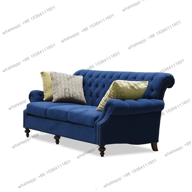 12American light luxury three-person sofa European fabric living room light luxury sofa furniture