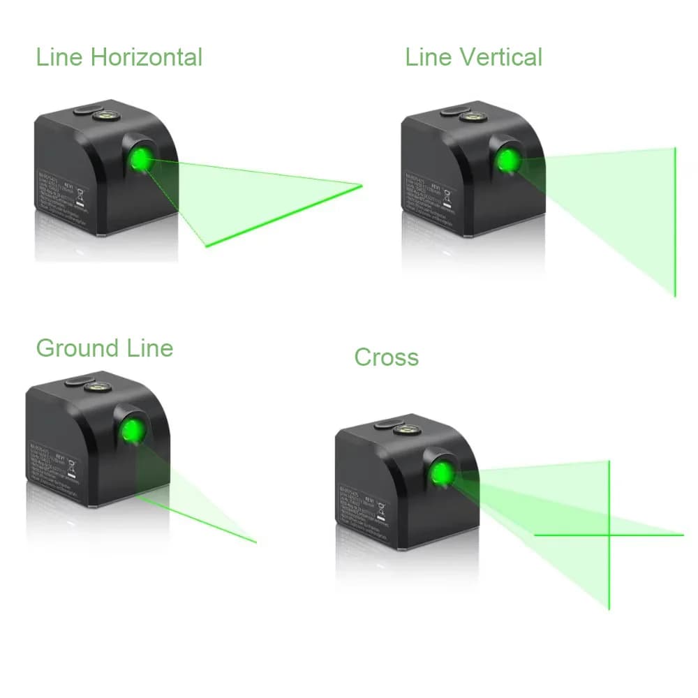 Portable Mini Green Light Cross Horizontal Vertical Line Laser Level With Magnetic USB Charging