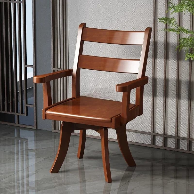 Rubber wood retro wind rotating chair coffee table dining chair armchair computer chair