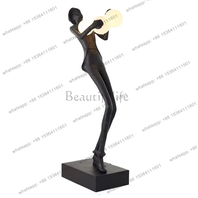 Abstract figure holding ball Sales office Hotel living room Humanoid statue Art ornament Decoration floor