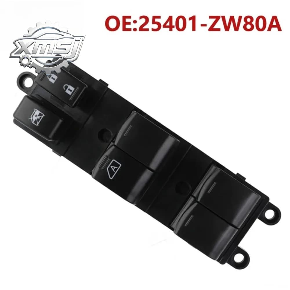 Coche 25401-ZW80A interruptor de ventana eléctrica de coche 25401ZW80A para Nissan Versa 2010 2011 2012