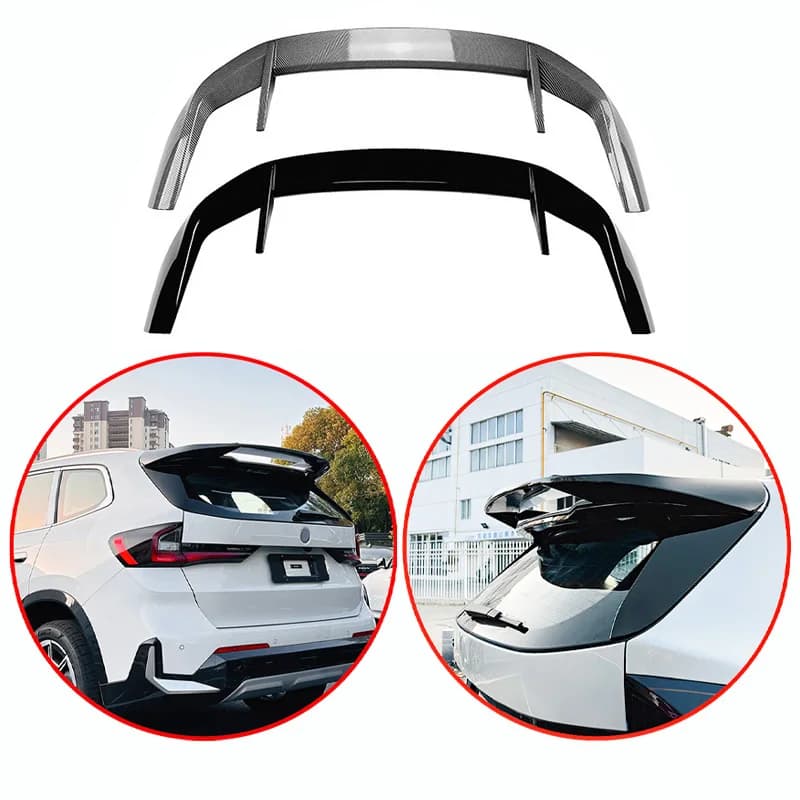 For BMW X1 IX1 U11 2023+High Quality ABS Car Roof Wing Rear Wing Spoiler Glossy Black Carbon Fiber Look Body Kit