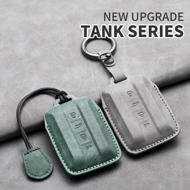 Car Key Case Cover For Great Wall GWM WEY Tank 300 400 500 22-23 2024 Turn Fur Auto Leather Car Key Shell Accessories