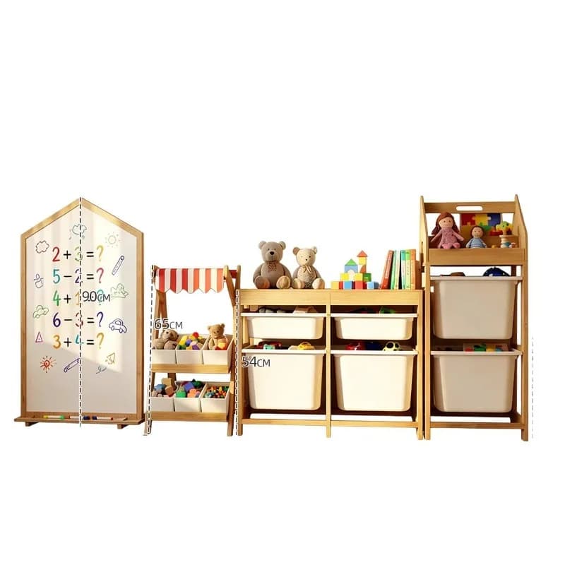 Beech Toy Storage Rack, Solid Wood Modular Storage Cabinet, Kindergarten Picture Book Rack