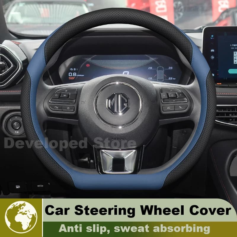 Car Steering Wheel Cover For MG 5 EV MG 3 Marvel R ZS HS 2021-2025 Leather Auto Steering Wheel MG 3 Accessories MG car parts