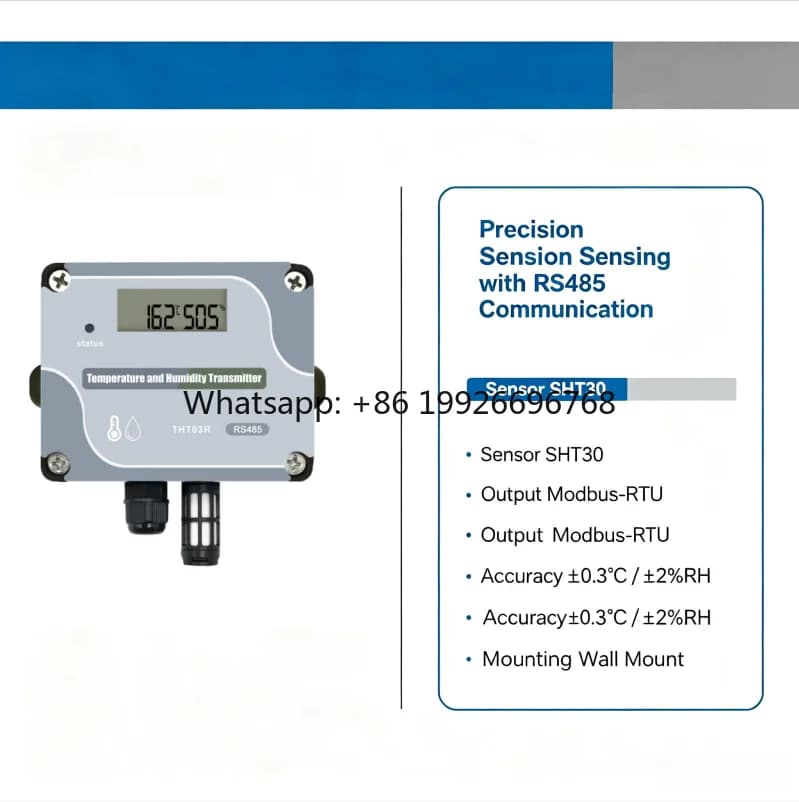 High Temperature Transmitter 4-20mA LCD Display SHT30 Temperature Humidity Sensor for Industrial Steam