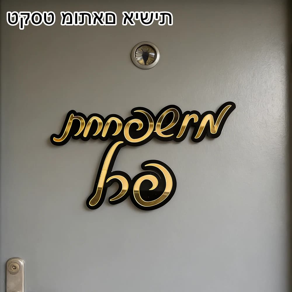 Customize Entrance Sign 3D Acrylic Mirror Home Door Plaque for Wedding Birthday Party Decoration Wall Decor Custom Hebrew Sign