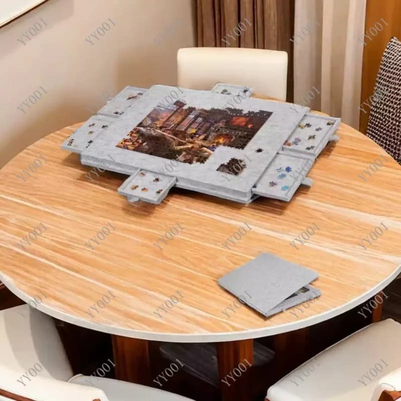 Portable Jigsaw Puzzle Table with Stand Cover 6 Drawers for Kids Puzzle Storage (Puzzle Not Included)