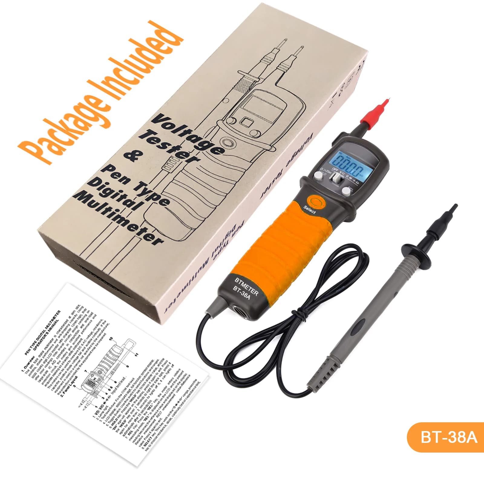Dual-Pole Voltage Tester Pen, Non-Contact AC/DC Voltage Detector (12-690V) For Electrician, Home & Industrial Use, Data Lockdown