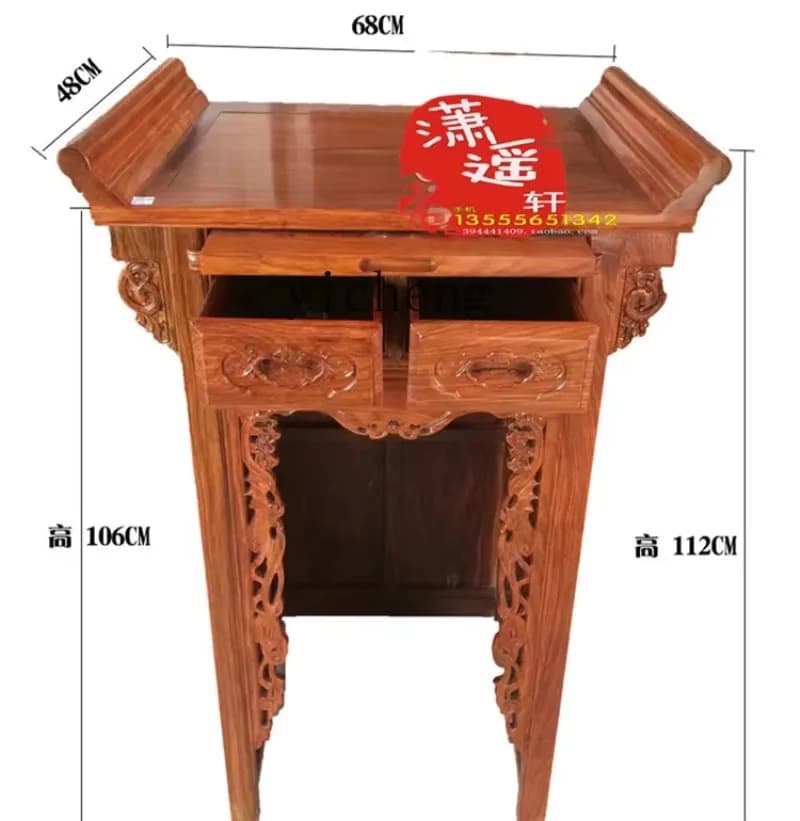 Solid Wood Shrine Home Altar Buddha Cabinet God Of Wealth Clothes Closet Carved Into Industry Home Landlord Altarn2