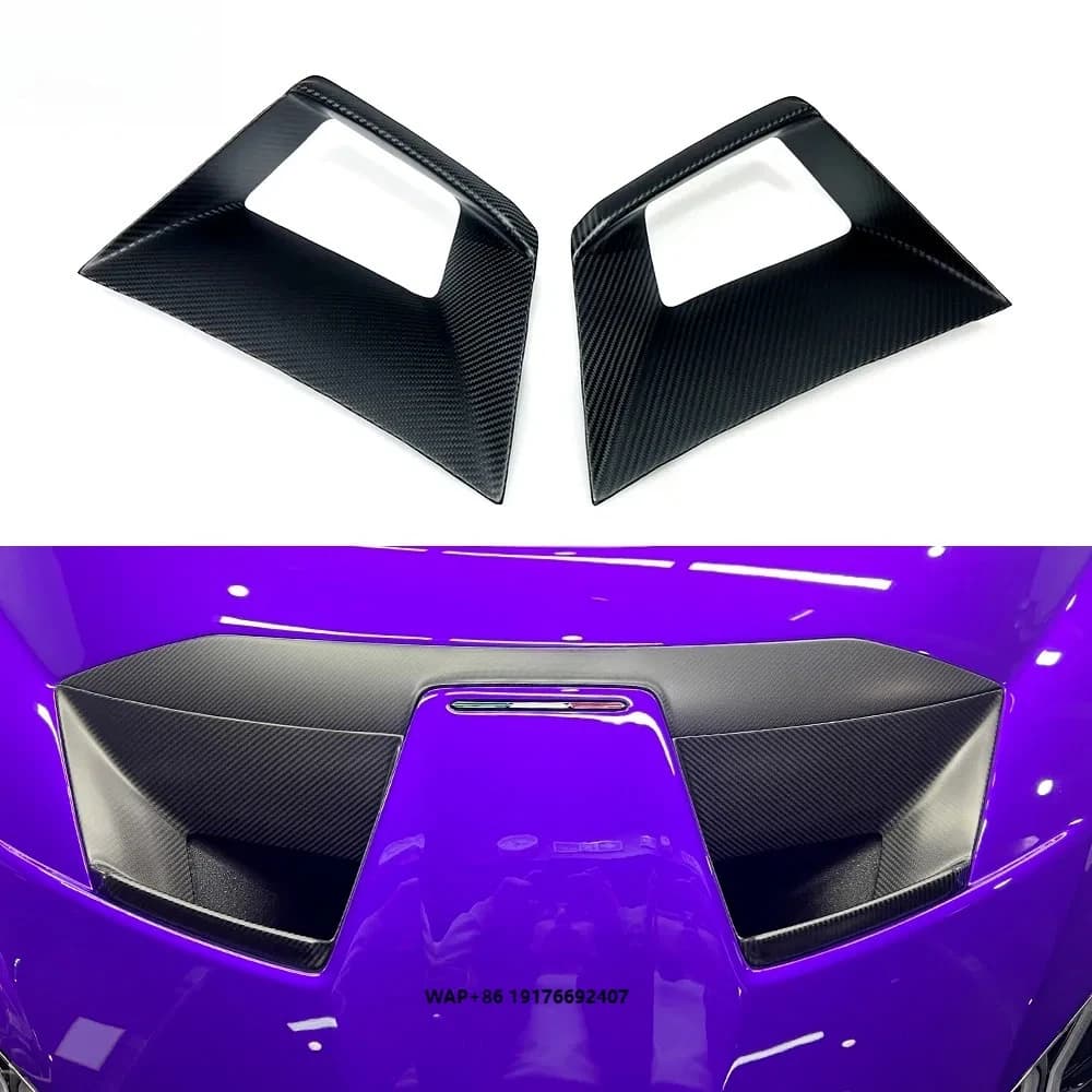 High Level Material Oem Style Dry Carbon Fiber Car Hood Air Vent Cover ForLamborghini Huracan Sto 2021+