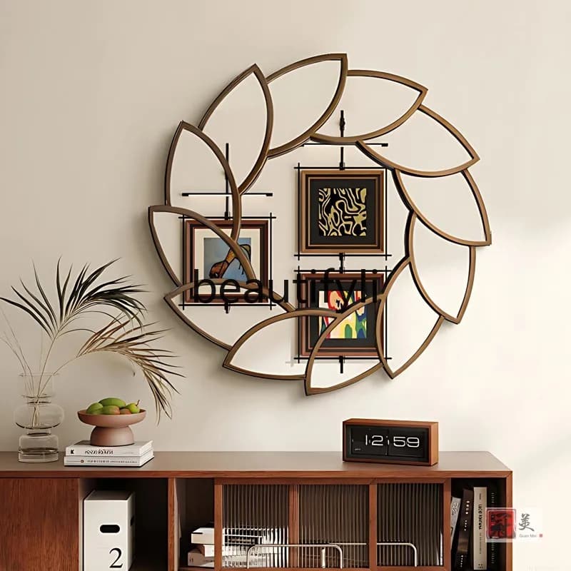 French retro bathroom mirror American creative background wall corridor porch decorative mirror light luxury home