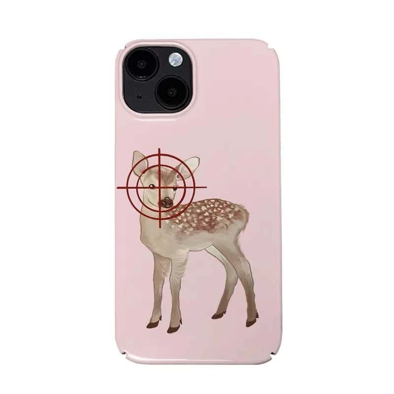 Ins Pink Target Deer Art Phone Case for IPHONE 17 Air 16E 15 PROMAX 14 Plus 13 12 MINI 11 PRO 16Plus XR XS Acrylic Phone Cover