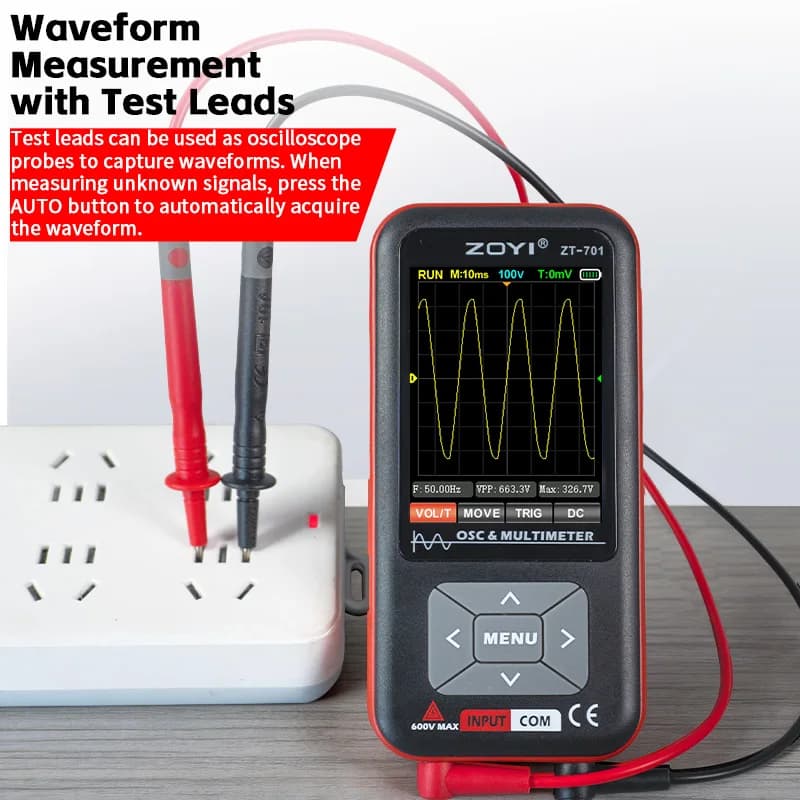 ZOYI ZT-701 Large Screen Color Oscilloscope Multimeter 5MHz High Precision Smart Digital Portable Anti-Burn Home Repair
