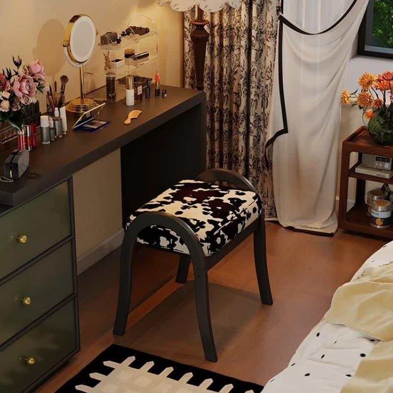Solid wood home bedroom dresser retro dressing chair makeup stool entrance shoe changing stool