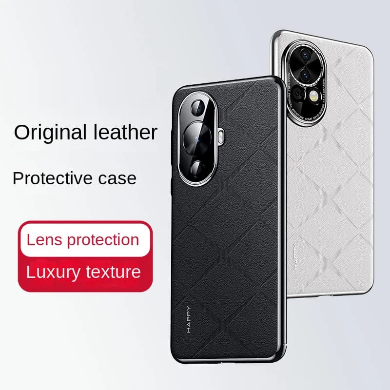Electroplate Texture Phone Case For Huawei Nova 15 14 Ultra 13 12 Pro Luxury Plating Leather Camera Protective Hard TPU PC Cover