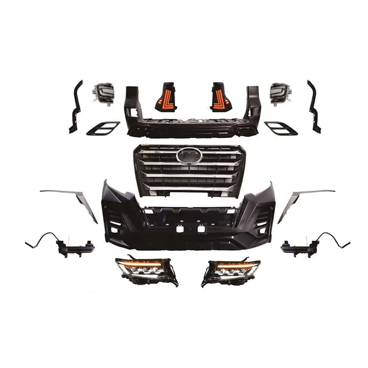 High Quality FJ150 2018-2022 X-Men Style Body Kits Bumper Grille LED 3 Lens Headlamp Tail Lights Body Kit for Toyota Prado